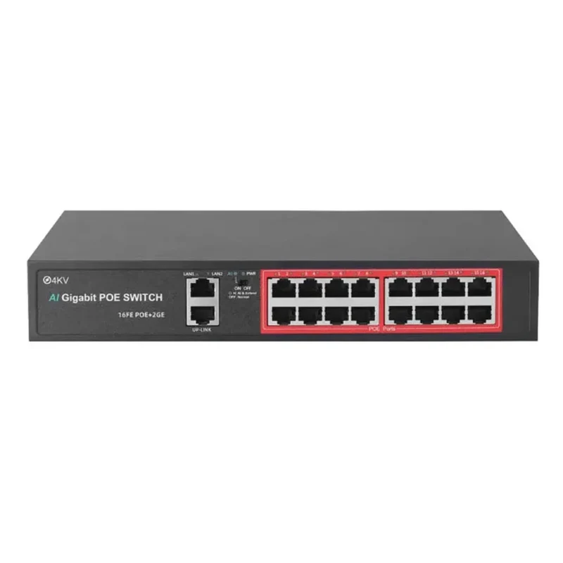 PoE Switch with 16 POE Ports +2 Gigabit Uplink