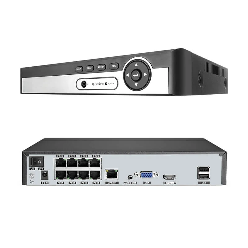 Techage Video Recorders (1080p/3MP/4MP/5MP/8MP) 8CH POE NVR Power Over Ethernet Supports up to 14TB HDD (Not Included)