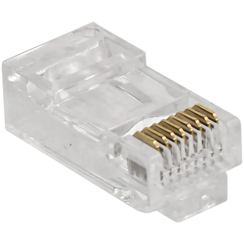 Conector RJ45 CAT6 UTP «Pass Through» de 10 unidades (cables rígidos)