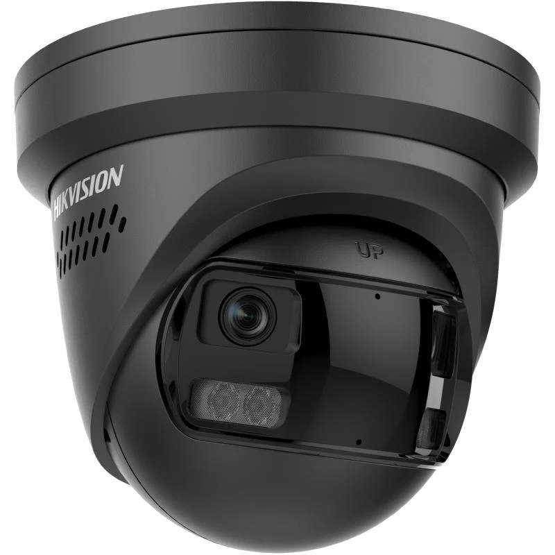 Hikvision DS-2CD23167G3P-LIS2UY/SL Negra, cámara de 16 MP y 180 grados, doble lente, ColorVu 3.0, PoE