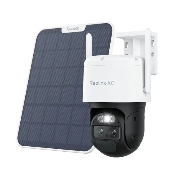 Reolink G770-W + Solar, cámara con batería 4G LTE de 8 MP y 4K con doble lente, zoom automático y seguimiento, y panel solar