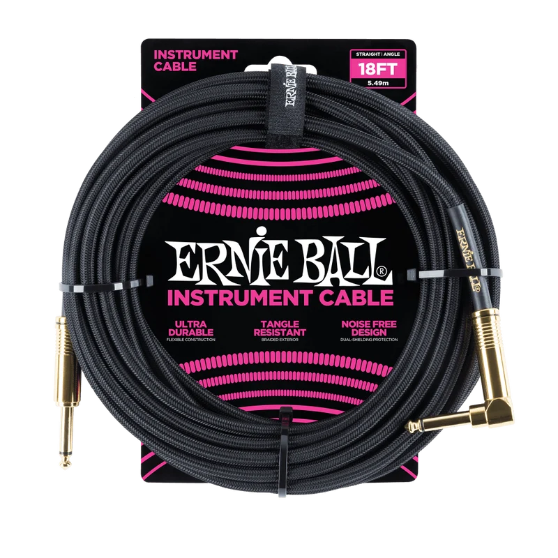 Ernie Ball 6086 Cable de Guitarras (Negro, 5,4m)