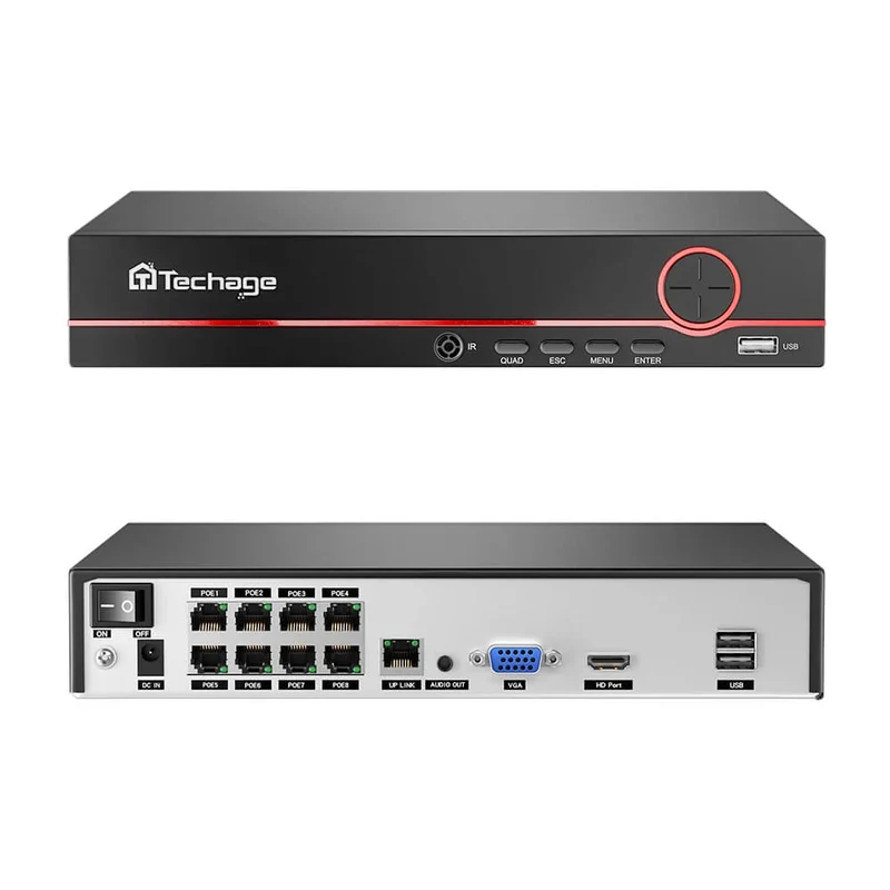 Techage 8CH POE NVR 6708KR Network Video Recorder