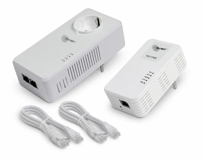 Juego de adaptadores Powerline ALLNET con PoE, 1200 Mbit, RJ45, SmartLink