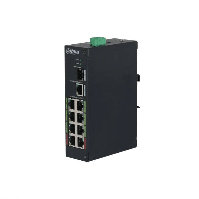 Dahua LR2110-8ET-120-V2, conmutador PoE de 8 puertos (120 W), 1 enlace ascendente, 1 SFP