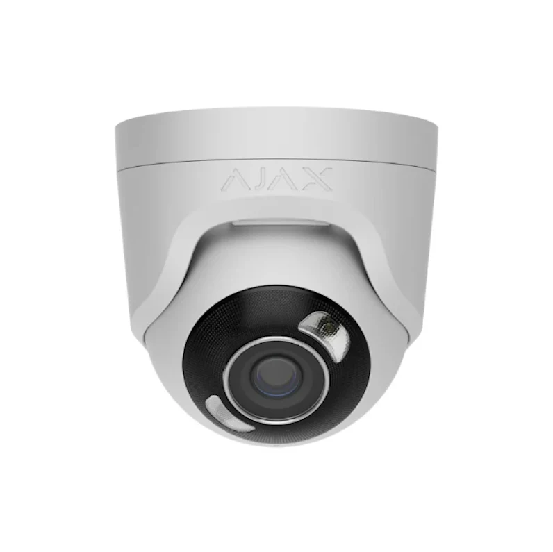 Cámara IP Ajax Systems TurretCam HL blanca de 5 Mpx con iluminación híbrida