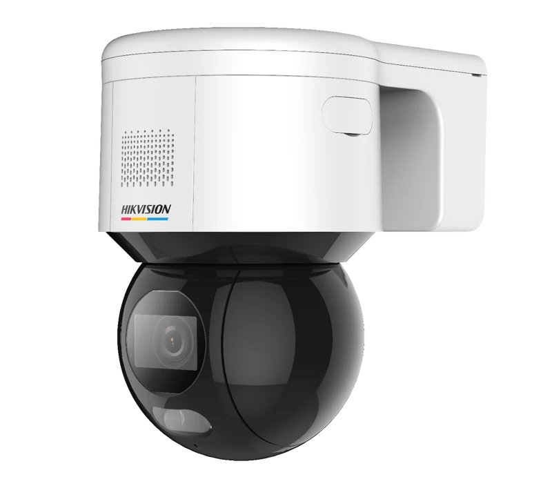 Hikvision DS-2DE3A404IWG-E/W, 4 MP, PTZ, LED híbrido inteligente, WiFi, audio bidireccional, con soporte de pared incluido