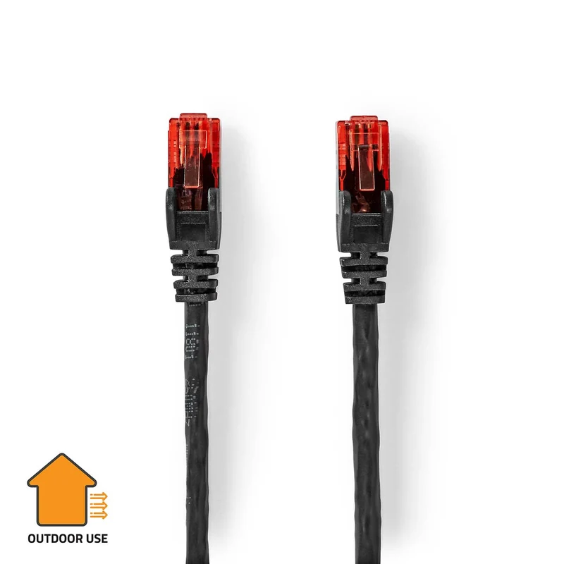 Alarma Total Cable de red UTP CAT6 de 50 m, cable para exteriores con revestimiento de PE negro