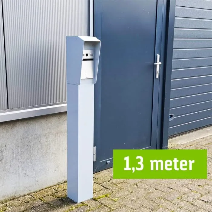 Alarma Total Columna de intercomunicador de 130 cm, 15 x 15 cm, con recubrimiento en polvo de doble capa