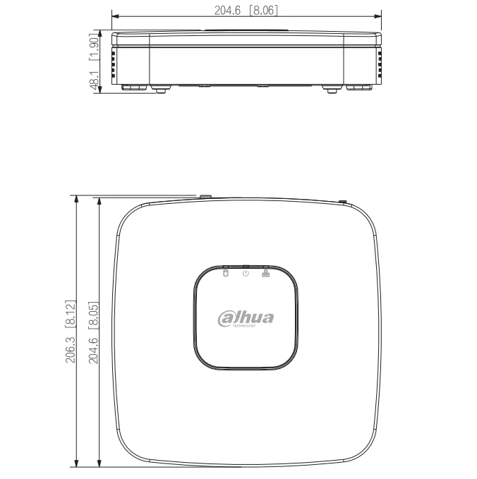 Dahua NVR2104-P-4KS3 Serie Lite, 1 puerto LAN y 4 puertos PoE. Apto para 4 cámaras IP