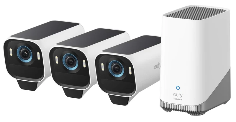 Eufy EufyCam S3 Pro, paquete de 3 con HomeBase 3