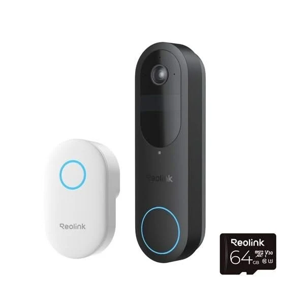 Timbres con videocámara WiFi Reolink D340B y tarjeta micro SD de 64 GB