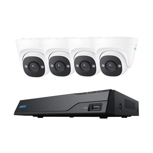 Reolink NVS8-5MD4, kit de seguridad de 2 TB, 5 MP, PoE y detección inteligente con 4 cámaras tipo torreta