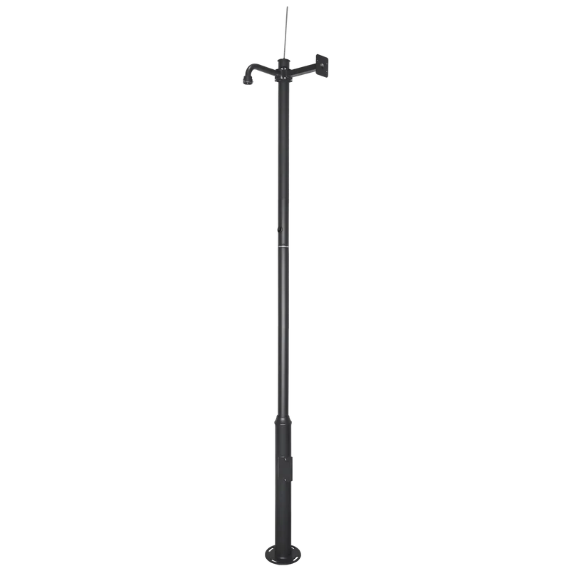 Mástil para cámara de 3,5 m, gris antracita, acero galvanizado, pararrayos