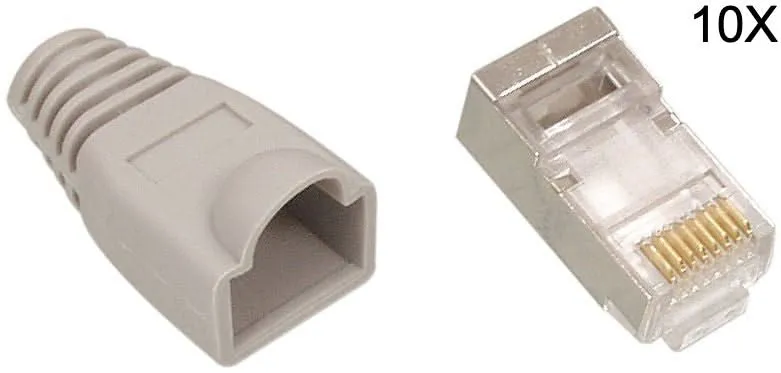 Juego de conectores RJ45 CAT5 UTP de Hikvision, 10 unidades (cable macizo)