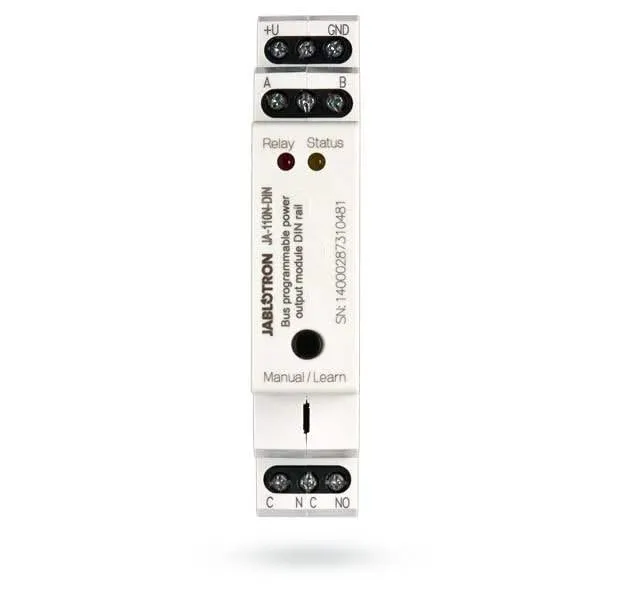 Módulo de potencia de salida de corriente Jablotron JA-110N-DIN BUS DIN