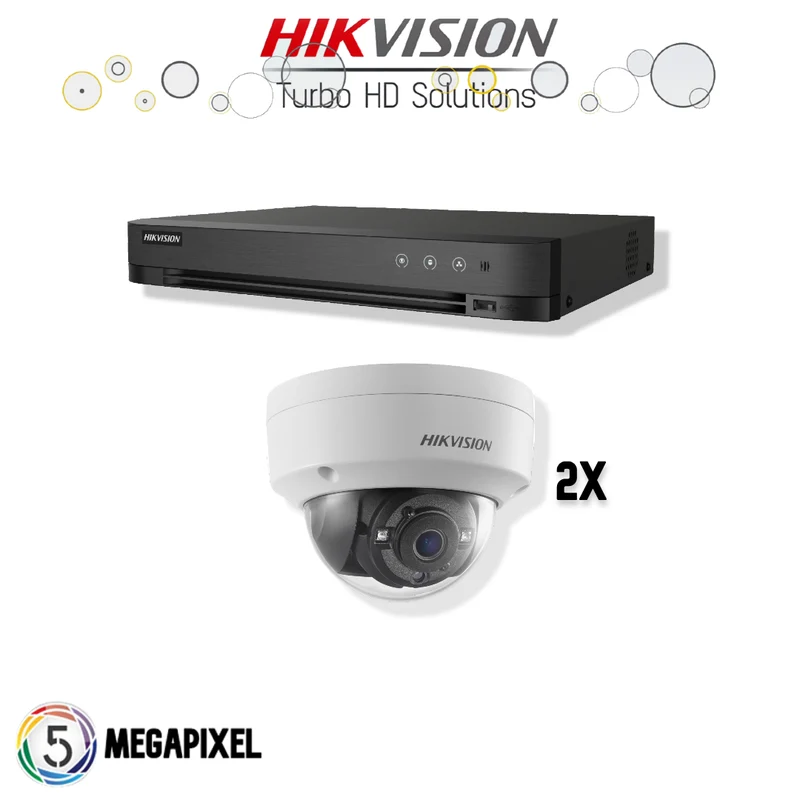 Kit Turbo HD de Hikvision | 2 cámaras domo | 5 megapíxeles |