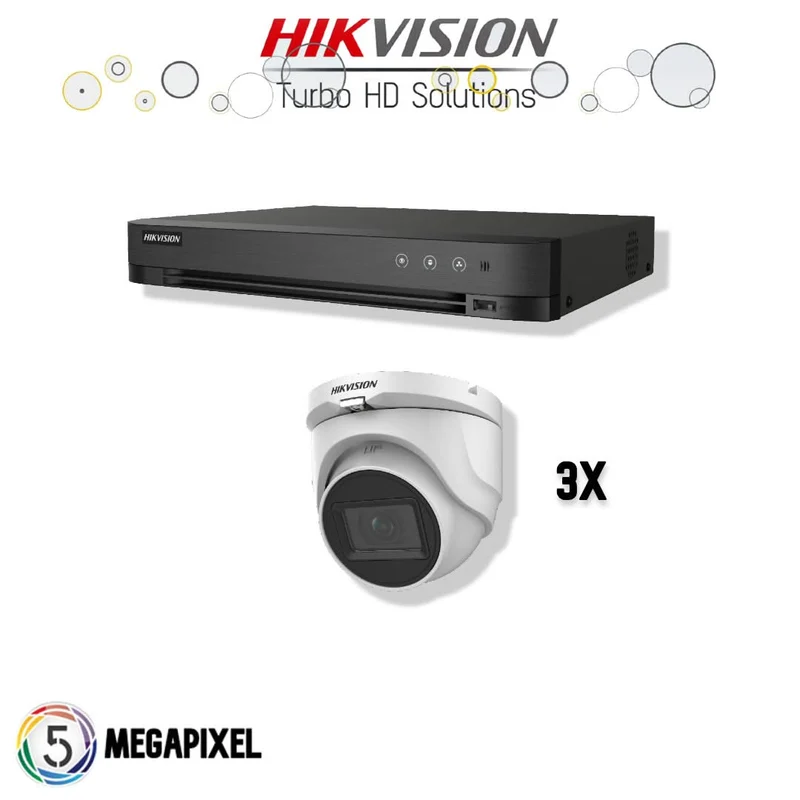 Kit Turbo HD de Hikvision | 3 cámaras Eyeball | 5 megapíxeles |