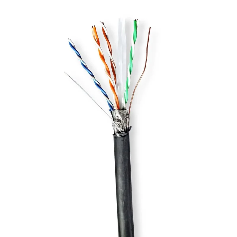 Alarma Total Cable S/FTP CAT6 para uso en exteriores, en rollo de 100 m, 100 % cobre