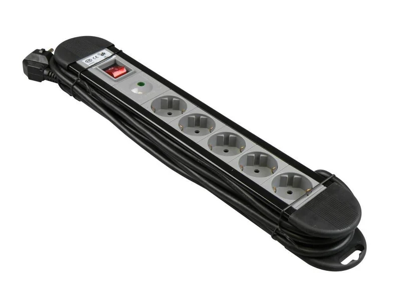 Regleta König con protección contra sobretensiones Pro-Line de 4 tomas, 3,00 m - Con toma de tierra