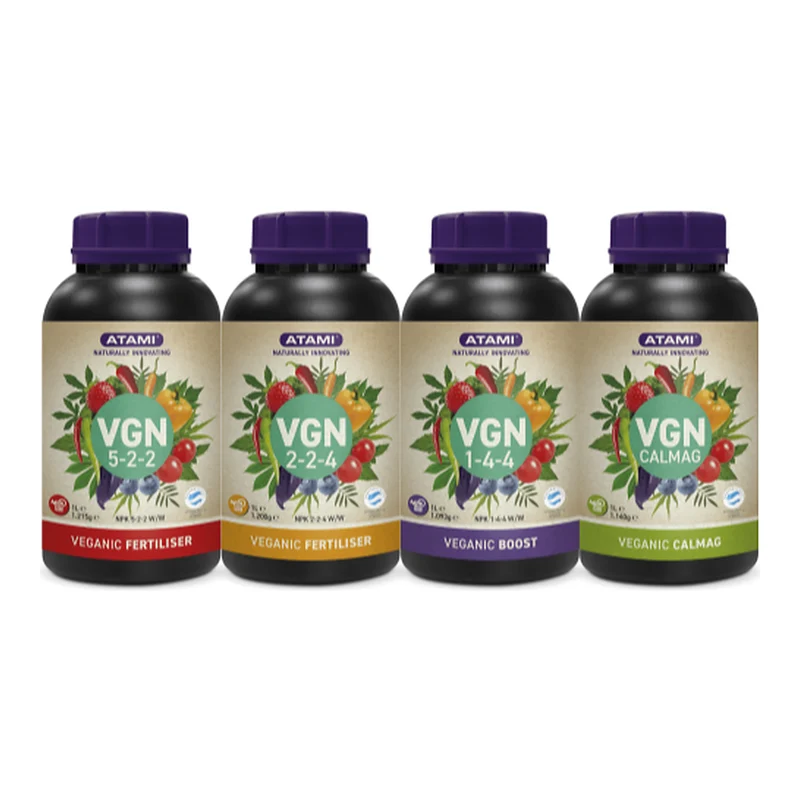 Atami Pack VGN Fertilizantes Veganic – Pack de Fertilizantes Orgánicos para Cultivo en Interior