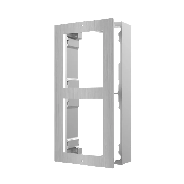 Hikvision DS-KD-ACW2/S, intercomunicador modular, marco de montaje en superficie de 2 módulos de acero inoxidable