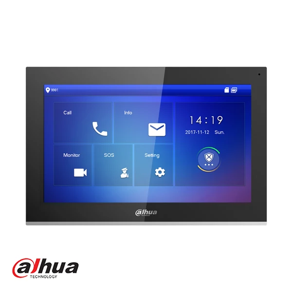 Estación interior Dahua VTH5441G, pantalla táctil de 10 pulgadas, Full HD, memoria interna de 8 GB en tarjeta SD, SIP, PoE