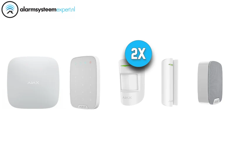 Kit de sistema de alarma Ajax Systems 2 inalámbrico (blanco)