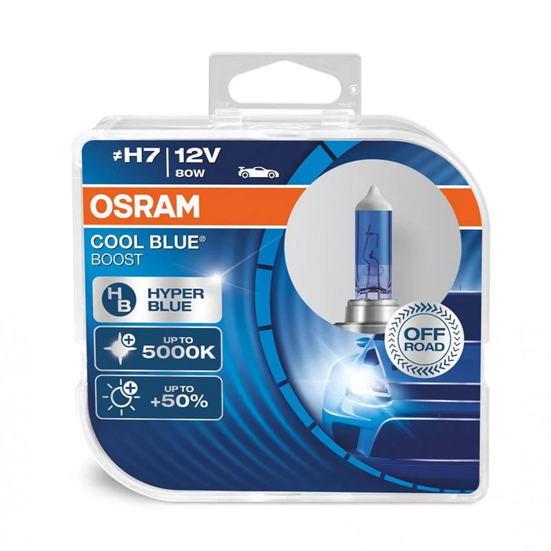 Osram H7 12V 80W PX26d Cool Blue Boost Bombillas para faros delanteros 5000K / Paquete de 2