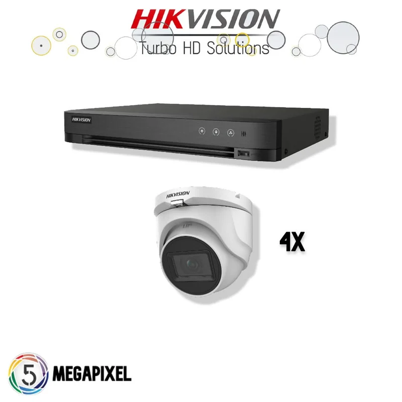 Kit Turbo HD de Hikvision | 4 cámaras Eyeball | 5 megapíxeles |