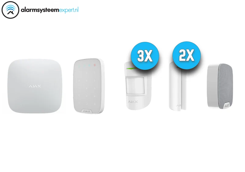 Kit de sistema de alarma Ajax Systems 4, inalámbrico (blanco)
