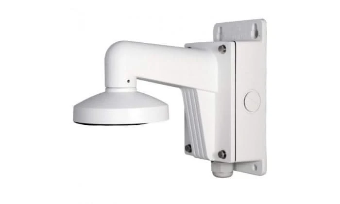 Soporte de pared de aluminio Hikvision DS-1273ZJ-135B con caja de montaje