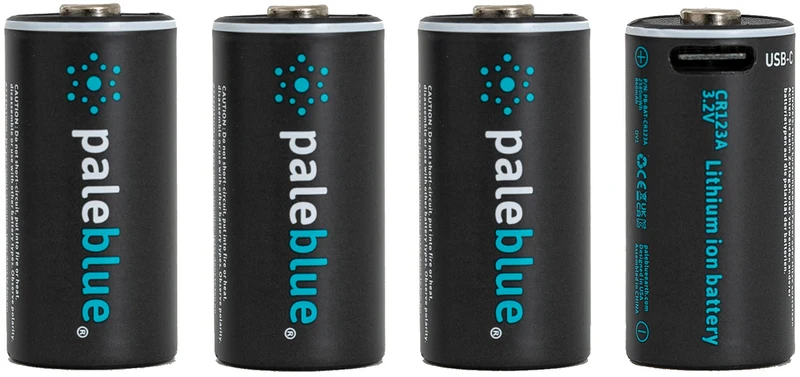Baterías recargables Pale Blue CR123 Pack de 4