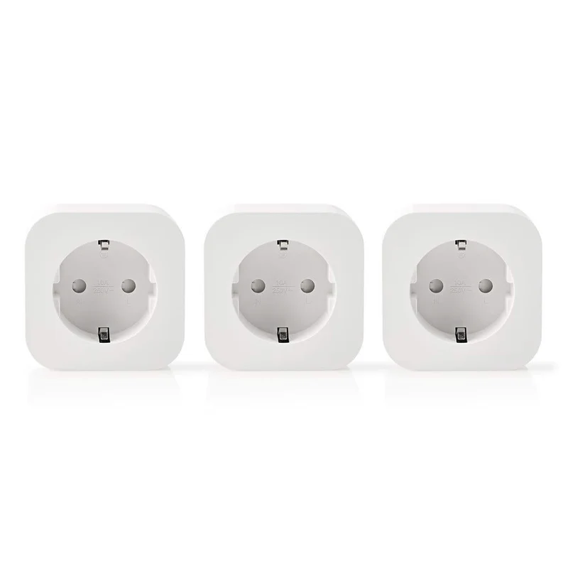 Enchufe inteligente Wi-Fi de Nedis | Schuko tipo F | 10 A | Pack de 3