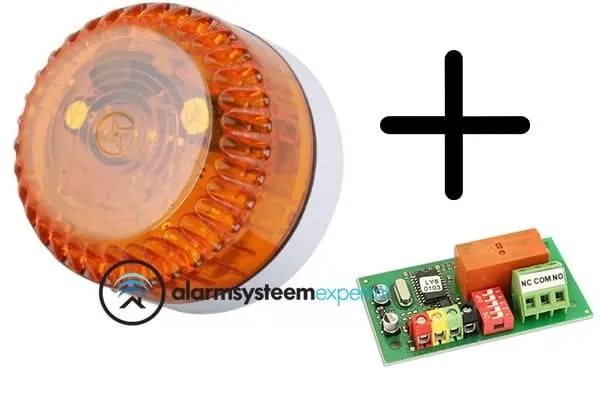 Alarma Total Luz intermitente profesional, modelo bajo. Luz intermitente naranja