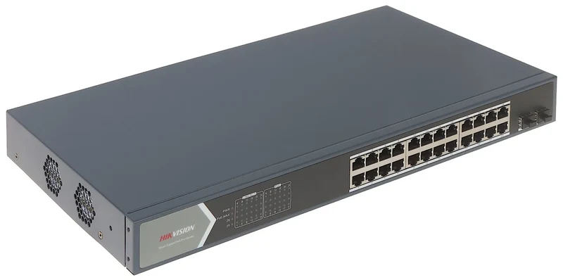 Hikvision DS-3E1526P-EI, conmutador inteligente de 26 puertos con 24 puertos PoE, 1000 Mb/Gigabit