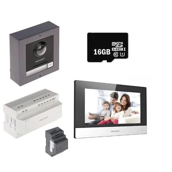 Conjunto de videoportero de 2 hilos Hikvision DS-KIS702Y