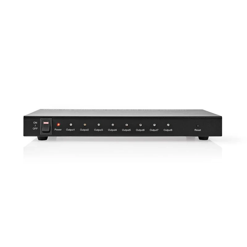 Divisor HDMI de 8 puertos Nedis, 8 salidas HDMI, 4K a 30 Hz, 3,4 Gbps, metal, antracita