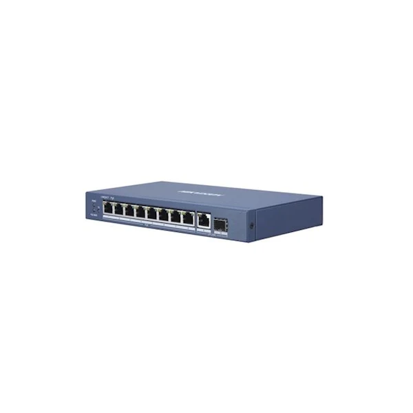 Hikvision DS-3E1510P-EI, conmutador inteligente de 10 puertos con 8 puertos PoE, 1000 Mb/Gigabit