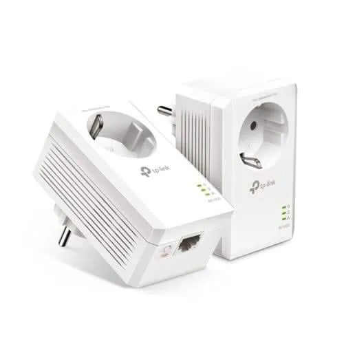 Juego de adaptadores Powerline de TP-Link de 1000 Mbps con toma de corriente