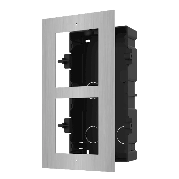 Hikvision DS-KD-ACF2/S Marco empotrable de 2 módulos de acero inoxidable
