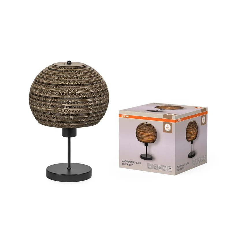 Lámpara de mesa OSRAM DECOR Decor Cardboard Ball marrón, E27