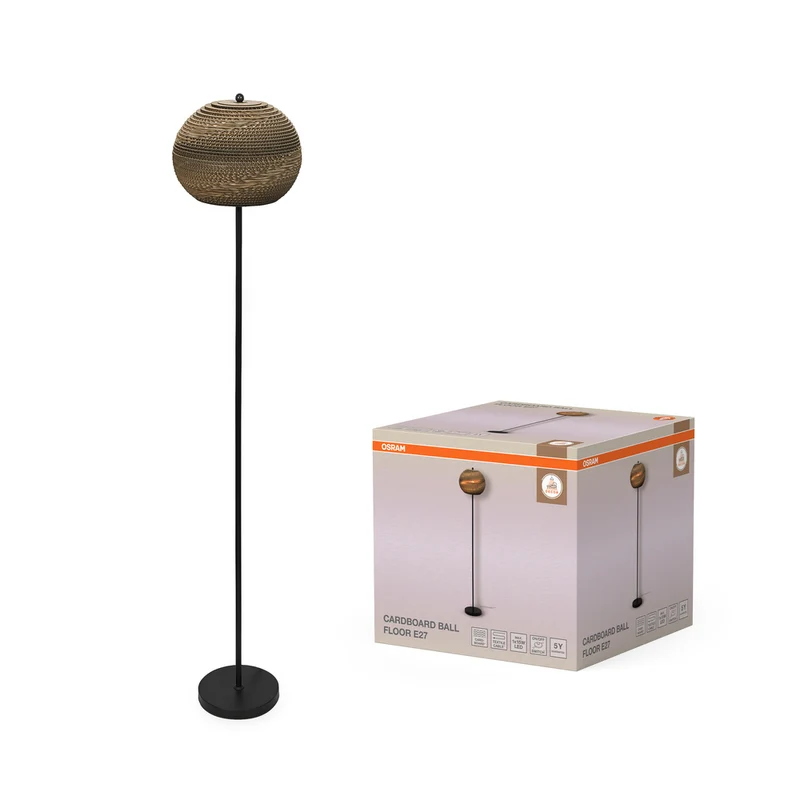 Lámpara de pie OSRAM DECOR Decor Cardboard Ball marrón, E27