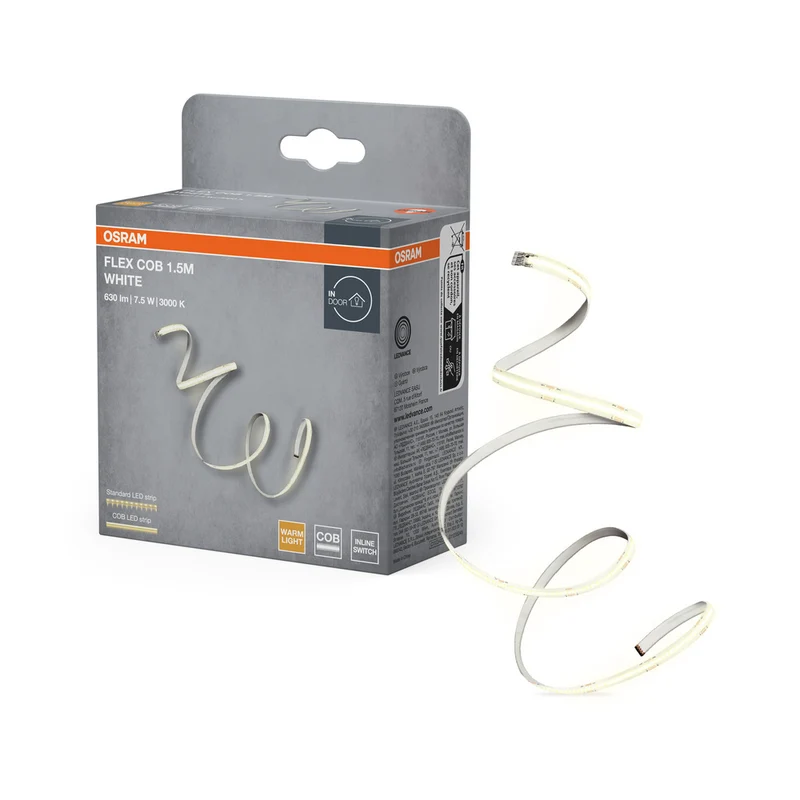 Tira LED OSRAM FLEX COB 1,5 m, amarilla, 8 W, 600 lm