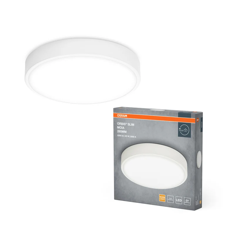 Lámpara de techo OSRAM ORBIS Slim Moia, blanca, 20 W, 2200 lm