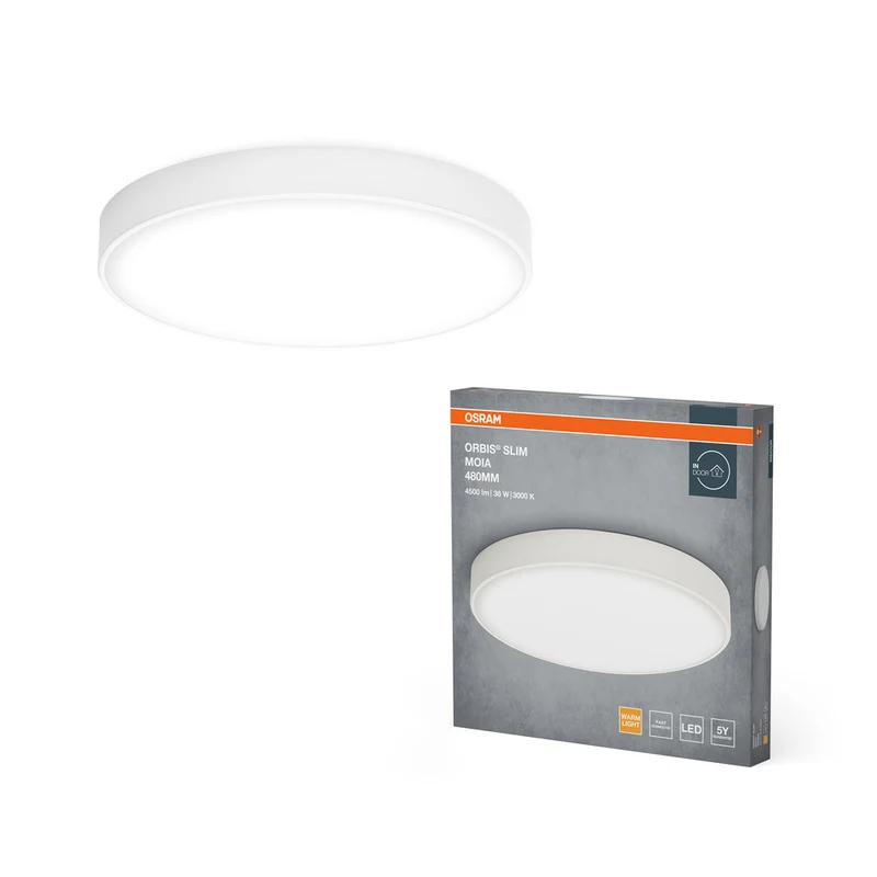 Lámpara de techo OSRAM ORBIS Slim Moia, blanca, 36 W, 4500 lm