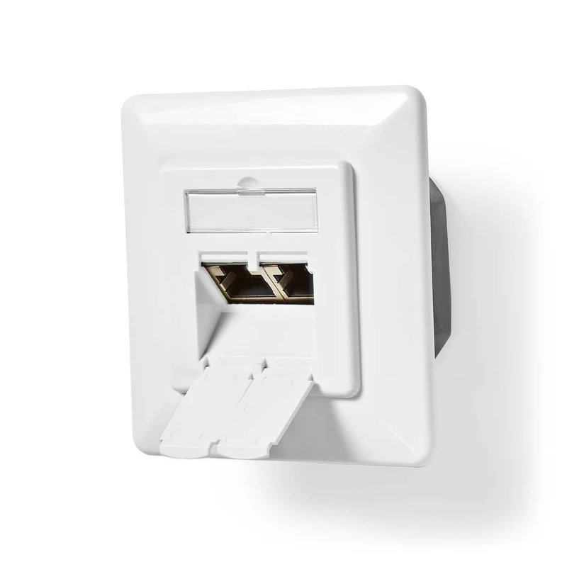 Caja de pared empotrable de red Nedis, 2 puertos CAT6, blanca