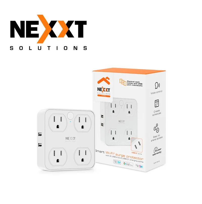 Enchufe inteligente con protección de sobretensión Wi-fi NHP-T615 Marca: Nexxt