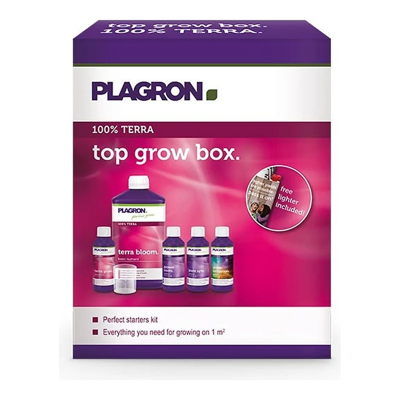 Plagron Top Grow Box 100% Terra – Kit Completo de Fertilizantes Minerales para Cultivo en Tierra