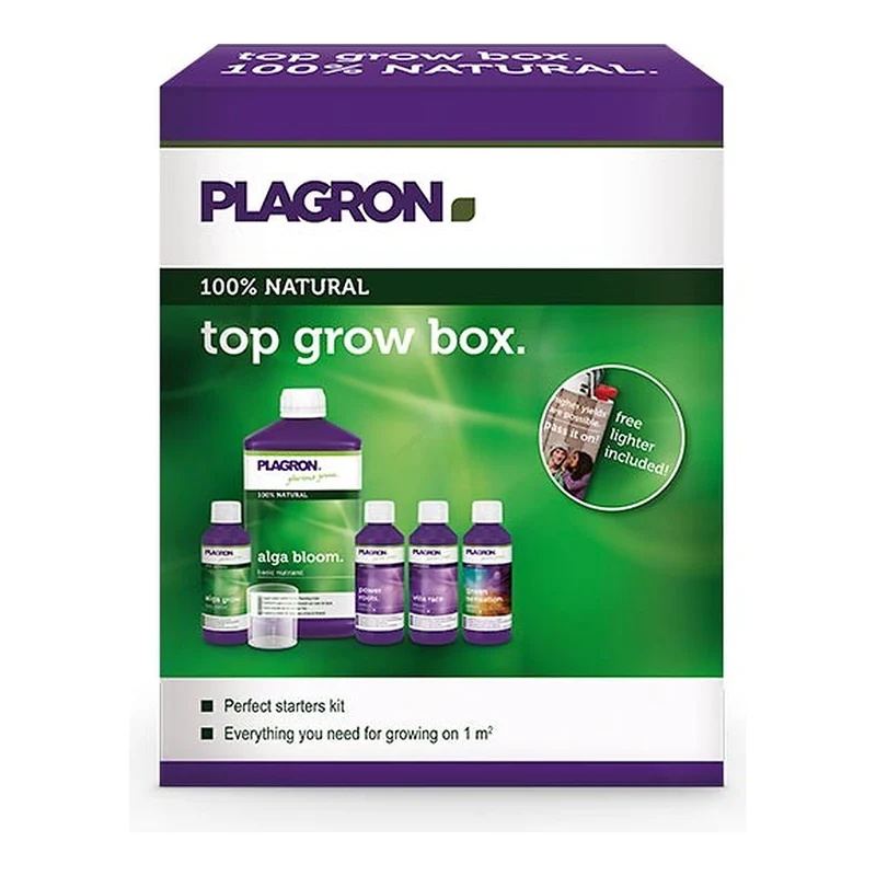 Plagron Top Grow Box 100% Natural – Kit Completo de Fertilizantes Orgánicos para Cultivo en Tierra